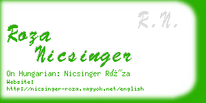 roza nicsinger business card